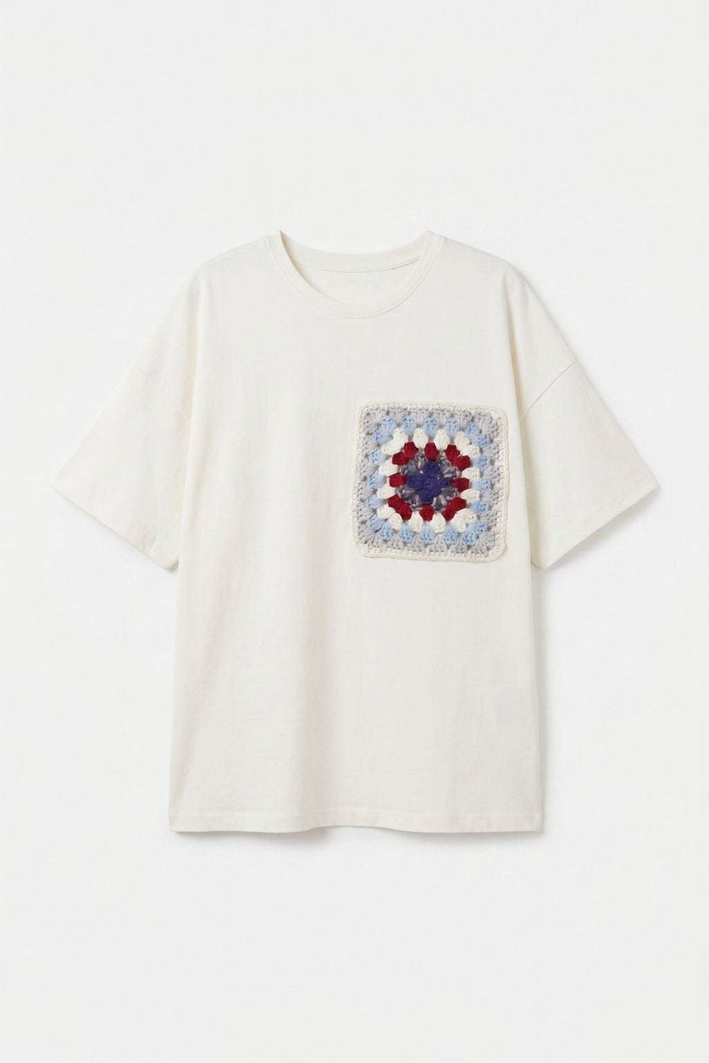Eclectic Grandpa Crochet Pocket Oversized Tee 📻🧶