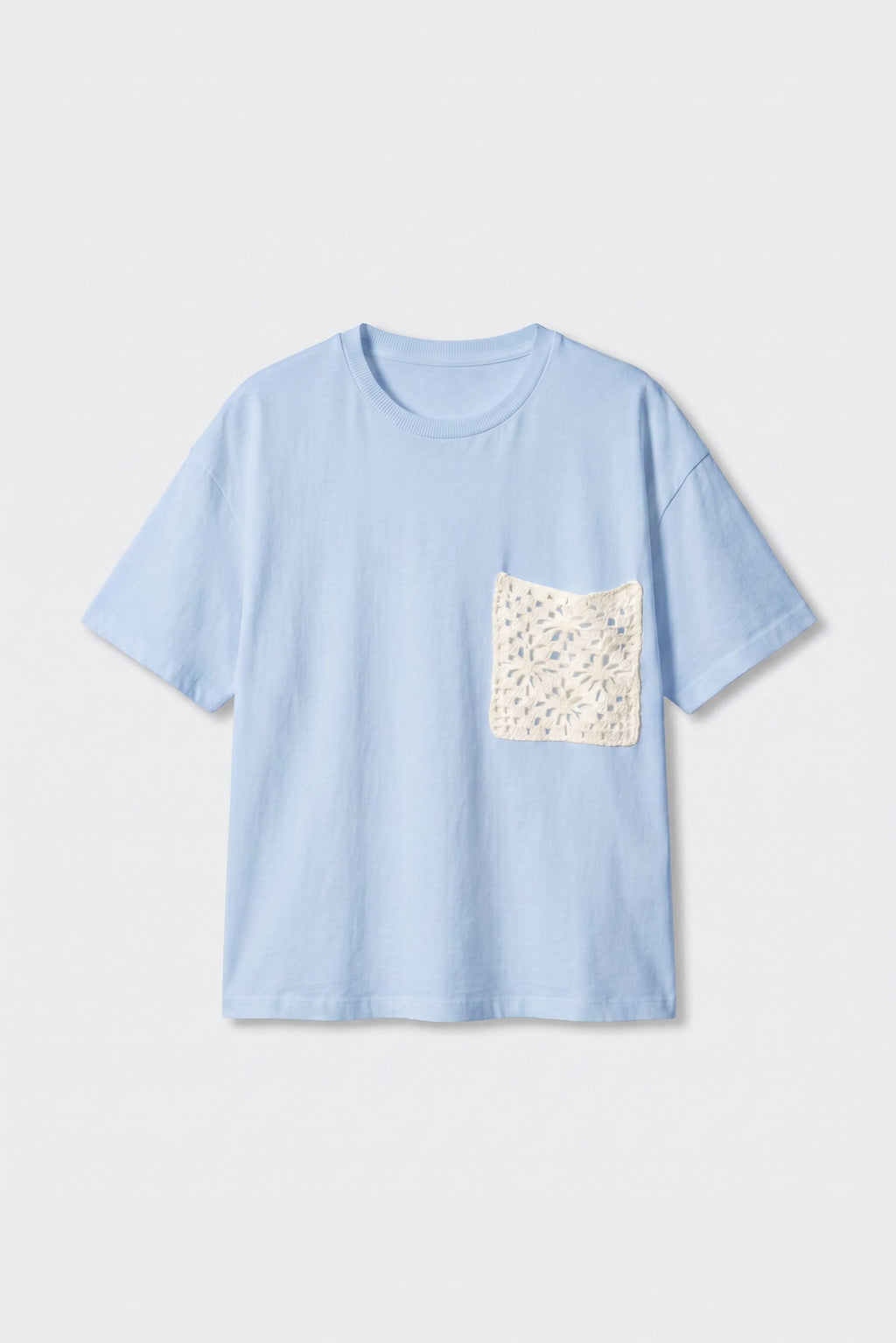 Daydream Crochet Pocket Oversized Tee ☁️🦋
