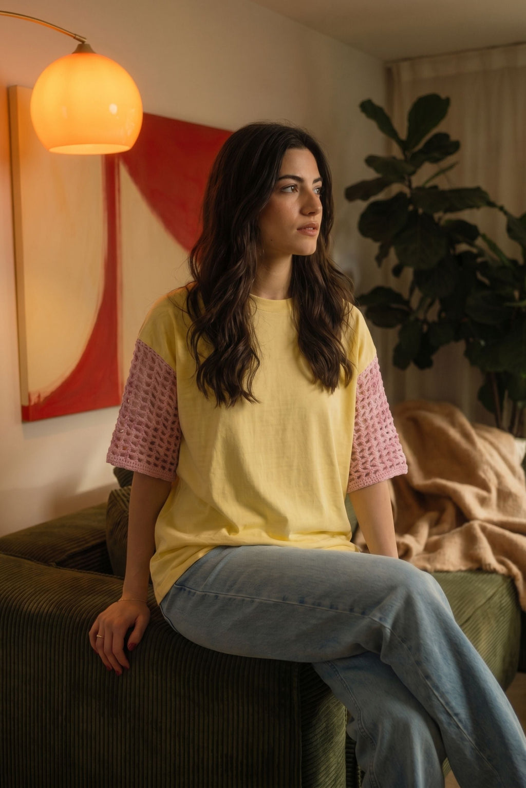 Lemonade Mesh Sleeve Tee