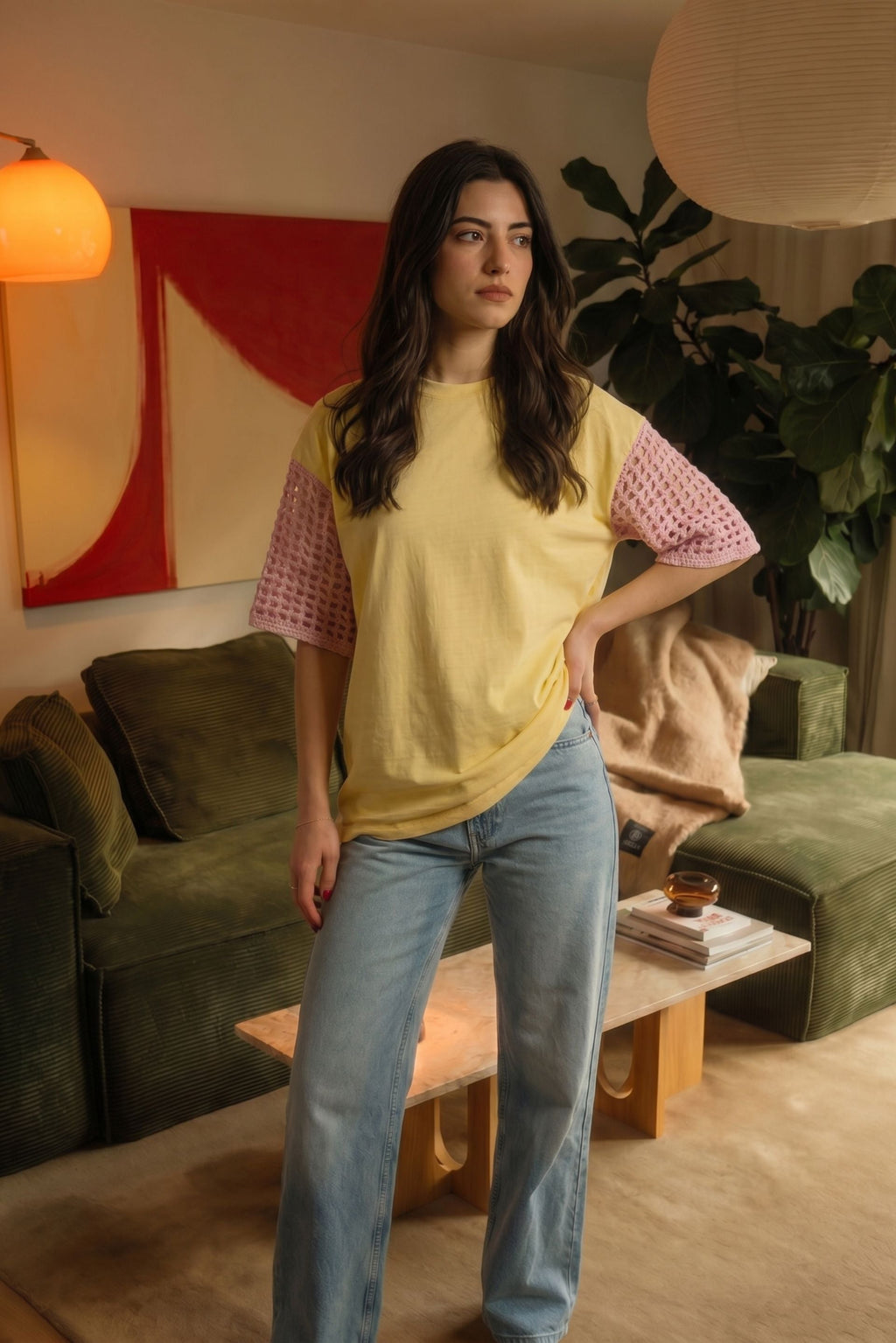 Lemonade Mesh Sleeve Tee
