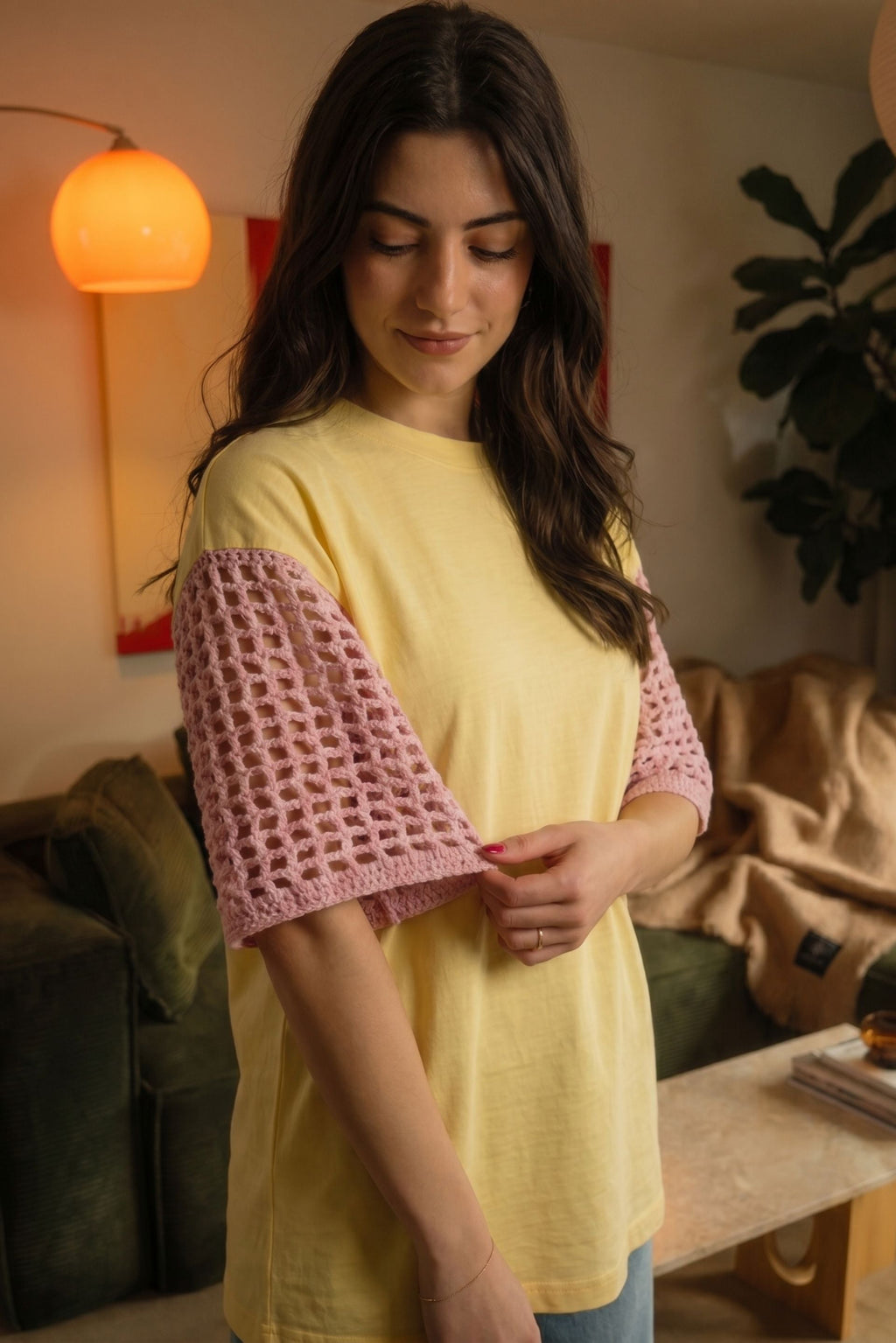 Lemonade Mesh Sleeve Tee