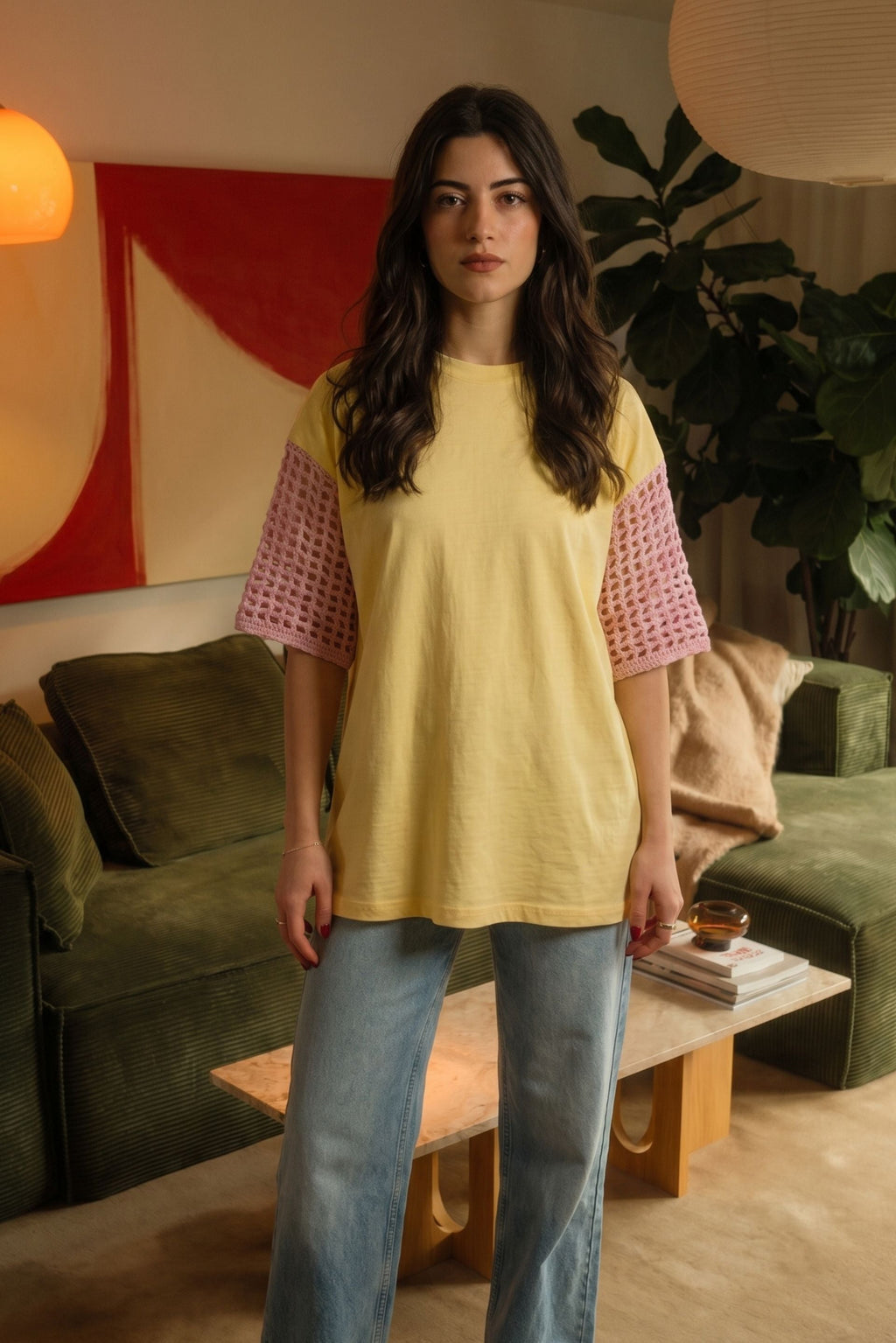 Lemonade Mesh Sleeve Tee