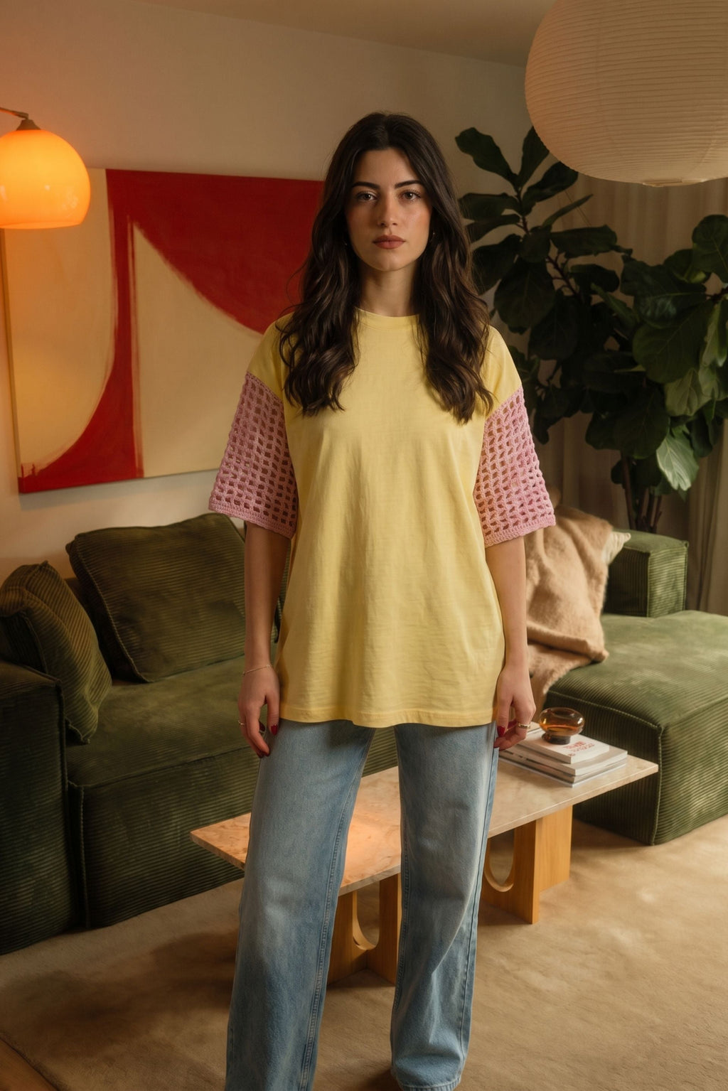 Lemonade Mesh Sleeve Tee