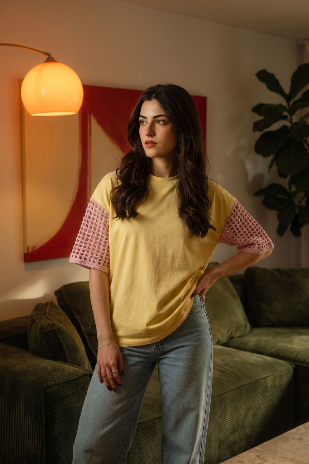 Lemonade Mesh Sleeve Tee