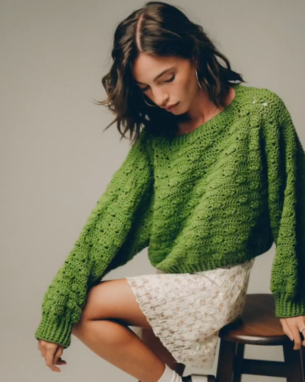 Puff Stitch Crochet Sweater