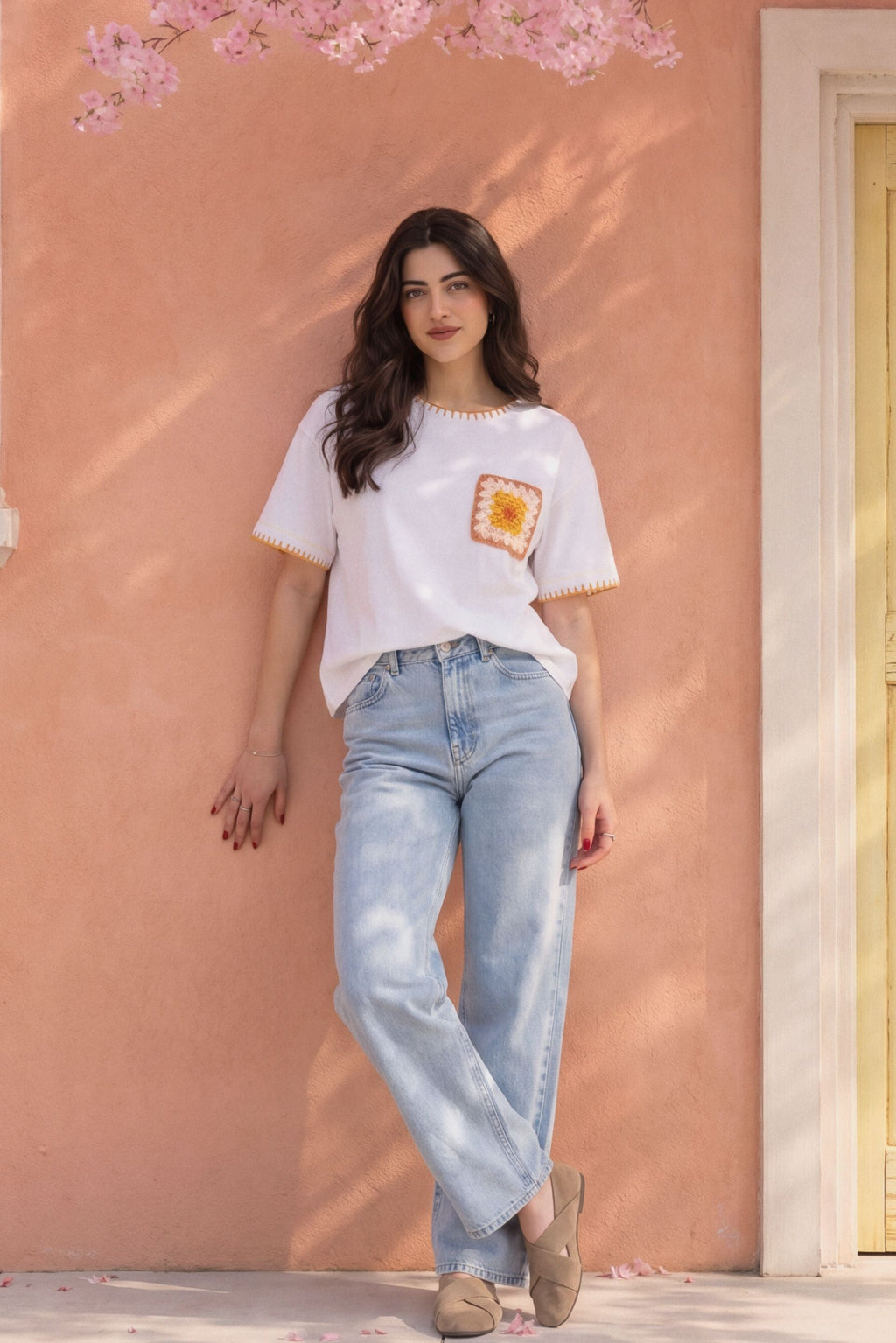 Sun-Baked Crochet Pocket Oversized Tee 🌻🧶