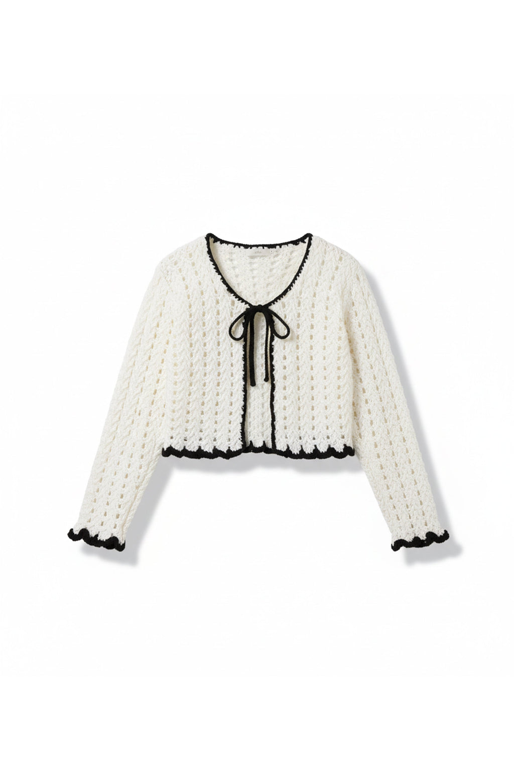 Ivory Noir Crochet Cardigan