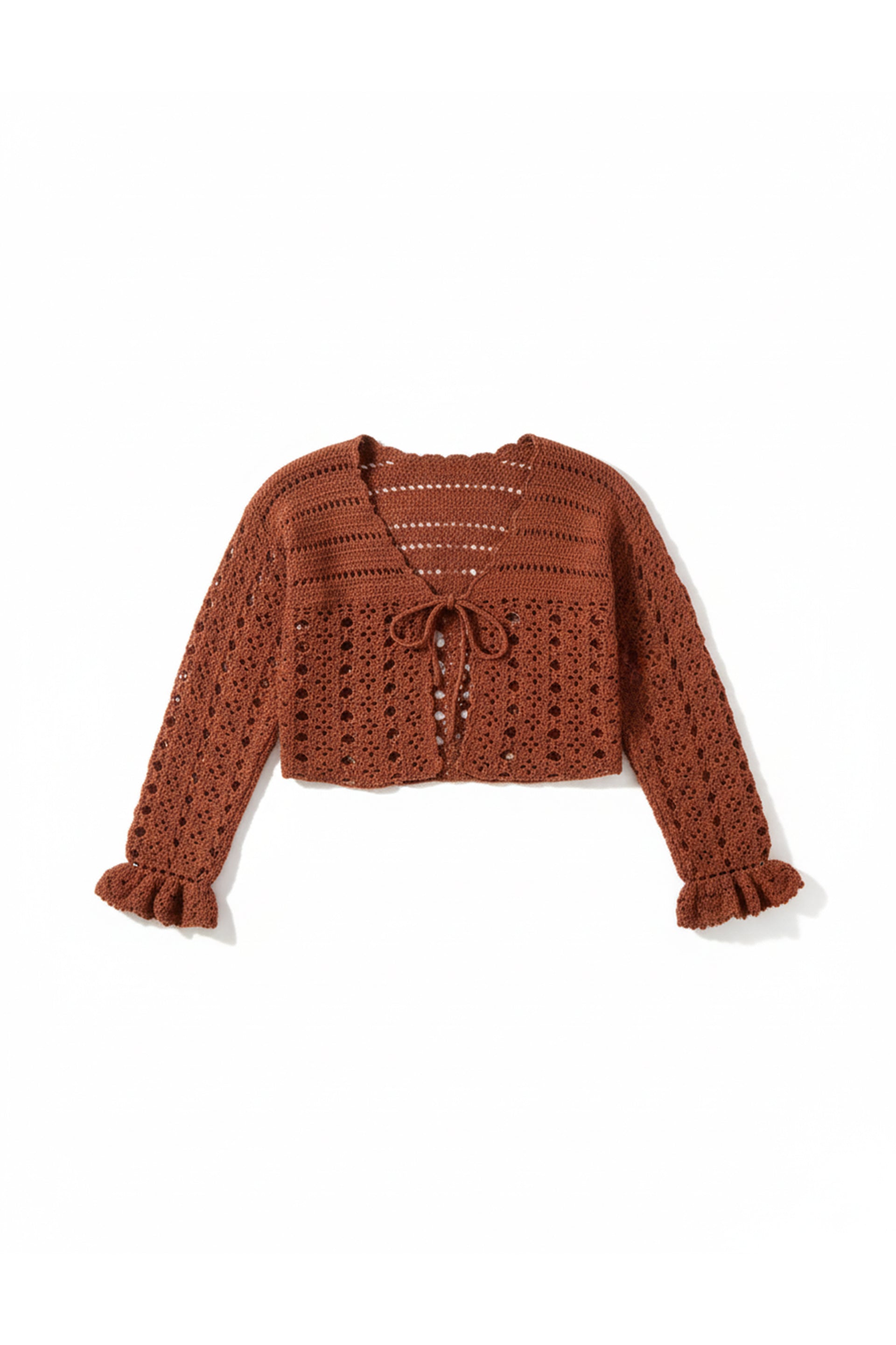 Handmade Crochet Tie-Front Cardigan